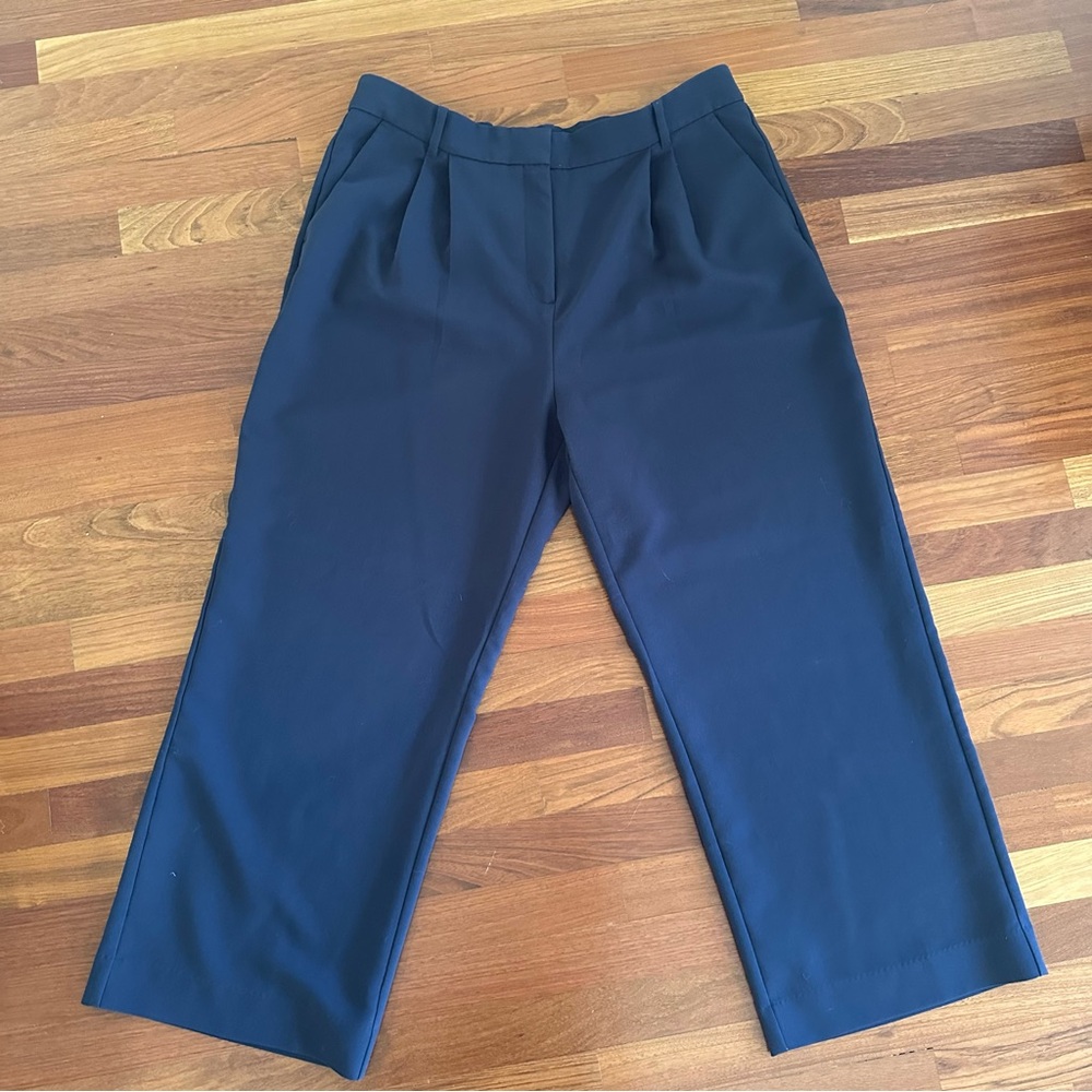 Abercrombie & Fitch Sloane Wide Leg Trouser Navy 18 Short